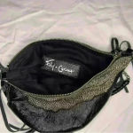 Metallic Silver & Black Purse Hobo Bag Chain Strap & Tassel Detail Photo 3