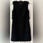 Theory Black Sculpted Layer Dress Size 4 Admiral Crepe NWT Photo 7