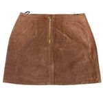 BLANK NYC Mini Skirt Womens 26 Brown Leather Zip Pocket Boho Chic Festival Photo 3