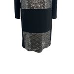 Gerard Darel  Sequin Shift‎ Dress Long Sleeve Black Silver Size 38 US 6 Photo 4