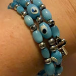 Source Unknown Memory wire wrap ocean eyes bracelet‎ OSFM Photo 0