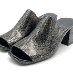 Jeffrey Campbell  Petra Block Heel Jelly Slide Black Glitter Sandal Womens Size 7 Photo 4