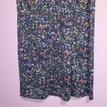 J Jill Short Sleeve Midi Shirt Dress Women Size M Navy Floral Casual Stretch Blue Size M Photo 8