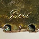 Christmas Pin Brooch Pendant BEST Wreath Sleeping Angel Cherub Baby Two Toned Gold Photo 12