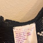 Vintage Patchouli Silk Beaded Sequin Keyhole Cocktail Mini Dress Black L Size L Photo 3