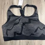 NWT size Large fits 38B/38C Supportive Padding, Grey and black sports bra Photo 0