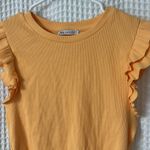 ZARA  Ruffle Sleeve Ribbed Tank Top Large Photo 1