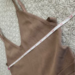 ZARA  Backless Brown Tan Knit V-neck Maxi Dress Strappy Open Back Size S Photo 6
