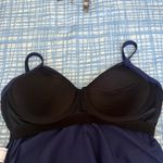 Lands End Tankini and Navy Patterned High Waisted Women's Swim Skirt Plus 14W L Blue Photo 8