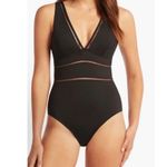SEA LEVEL Australia SPLICED Plunge ONE PIECE size 4 Black NWT Photo 0