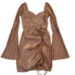 Missguided  Womens Sz 6 Tall Puff Sleeve Party Cocktail dress Long Sleeve Ruched Photo 0