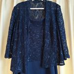 Alex Evenings  dark blue evening gown and jacket set Photo 1