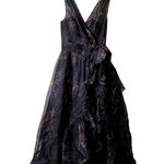 Cinq à Sept Cinq a sept maxi organza dress Bow size 6 black purple C0 Photo 2