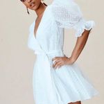 Camila Coelho Zandra Ivory Swiss Dot Wrap Dress Small Photo 6