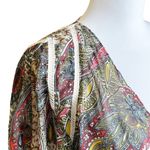 Umgee Size S/M Boho Festival Kimono Semi Sheer Open Front Caftan Cover Up Tan Photo 7