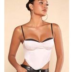 Contrast Trim Asymmetrical corset Cami Top Women’s Small light beige pink nude Photo 4