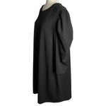 ASOS Puff Sleeve Shift Dress 24 Black Half Sleeves Round Neck Knee Length Photo 2