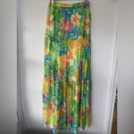 Flying Tomato Flying Tomato Pink and Green Tiered Maxi Skirt Resort Wear NWT size L Photo 1