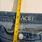 GRACE IN LA  jeans size 32 Women's Feather Embroidery Mid Rise Bootcut Jeans Photo 3