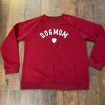 “Dog Mom” burgundy sweatshirt, size approx L/XL Red Photo 1