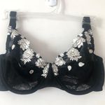 Parisa by Amir Black White Floral Lace Bra 34C Size M Photo 0