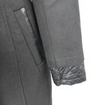 ASM Asmanto Black Zip Up Long Sleeve Wide Collar Belted Trench Coat Jacket Sz 8 Photo 3