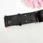Rag and Bone  Adjustable Leather Belt Rose Gold Hardware Black Photo 3