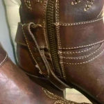Corral  Whip Stitch Brass Studded 15" Tall Knee-High Harness Boots Sz 8.5. Photo 3