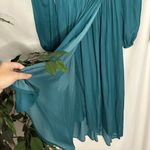 Anthropologie Gwendolyn Asymmetric Maxi Dress Blue Teal Size 0 Photo 3