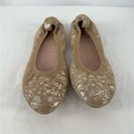 Unknown Suede Metallic Floral Ballet Flat in Brown Silver Size 7 or 37 Photo 4