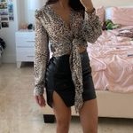 Lulus Front Tie Animal Print Top Photo 1