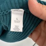 LOGO By Lori Goldstein Logo Lori Goldstein Women's Ribbed Stitch Cloudia Sweater Teal Large Mock Neck Photo 7