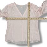 Rebecca Taylor Daniella Floral Jacquard Silk Blend 3/4 Tie Sleeve Blouse Pink 4 Photo 10