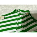 Michael Kors  Shirt Size S White Green Stripe Cold Shoulder Short Sleeve V Neck Photo 3