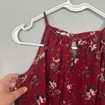 Maurice's Dark Red Floral Print Keyhole Neckline Tank Top Women's Size Medium Photo 1