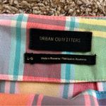 Urban Outfitters madras rainbow pastel plaid zip stretch mini skirt y2k large Photo 3