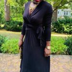 CAbi  Black Dishy Faux Wrap Dress Sz.L Photo 3