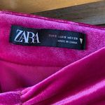 ZARA Pink Velvet Draped Ruched Mini Skirt Fuchsia Stretch Velour Size S Photo 8