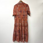 Natural Life  Rebecca Tiered Shirt Dress Rust Floral Midi Dress Size M Photo 10