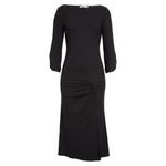 Reformation Belmont Black Ribbed Knit Gathered 3/4 Sleeve Midi Dress Size M NWT Photo 1