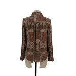 frame denim FRAME Willa Snake-print Silk Crepe De Chine Blouse In Sepia Multi Size XS Photo 6