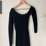 Ronny Kobo‎ Dress Black One Shoulder Cut Out Crochet Knit Midi Dress Size S Black Photo 6