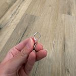 Silver and Black Coin Dangle Earrings Photo 1