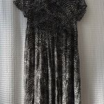 Maeve  by Anthropologie small pull-on black white abstract print viscose dress Photo 0