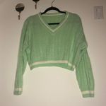 Teal Cropped Sweater Photo 0