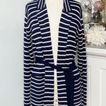 Talbots  Supersoft Cashmere Belted Striped Sweater Cardigan Medium NWT Photo 2