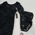 Lulus NWT Allure 'Em In Black Lace Flounce Bell Sleeve Sheath Dress LARGE Photo 7