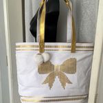 Elegant Canvas White and Gold Tote Bag Photo 0