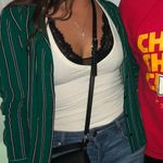 Lefties Green Striped Button Up Shirt Size L Photo 0