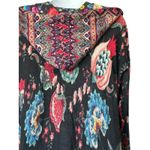 Johnny Was Floral Multicolor Patterned Long Sleeve Hooded Cardigan Sweater M Photo 7